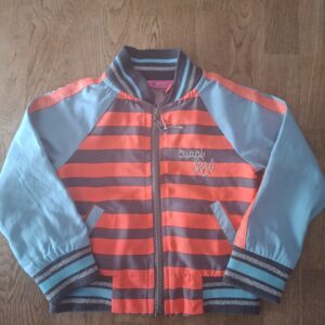 Quapi Girl bomberjasje oranje/grijs gestreept maat 86/92