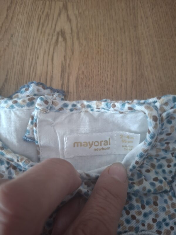 20260506_163159 Mayoral Newborn romper setje stippen ijsblauw maat 68