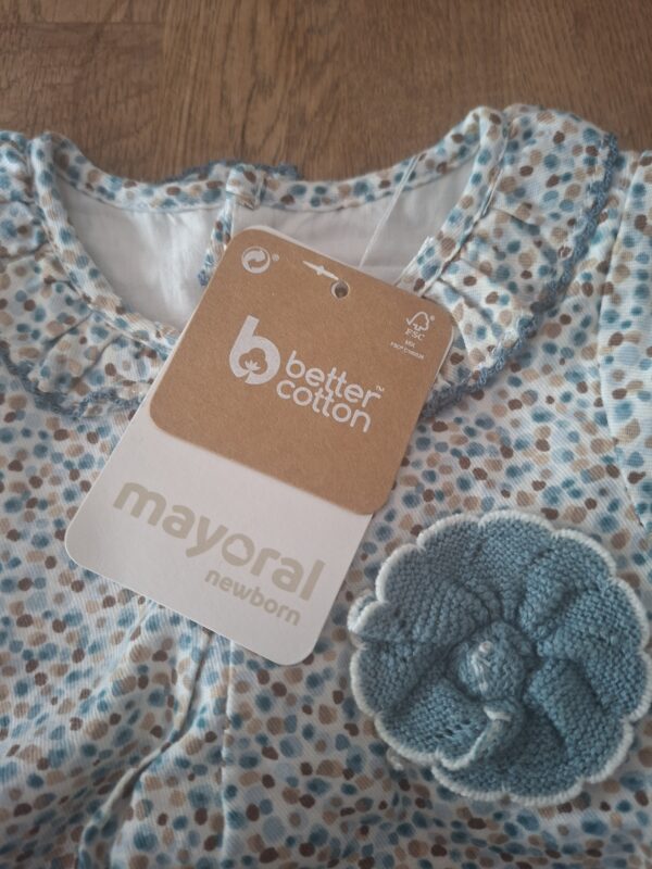 20260506_163240 Mayoral Newborn romper setje stippen ijsblauw maat 68