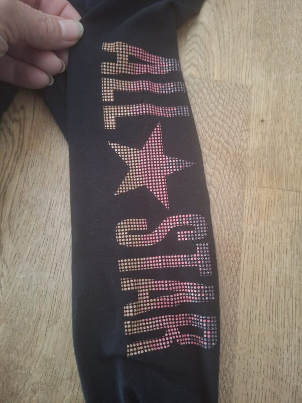 Converse All Star legging zwart glitter steentjes maat 98/104