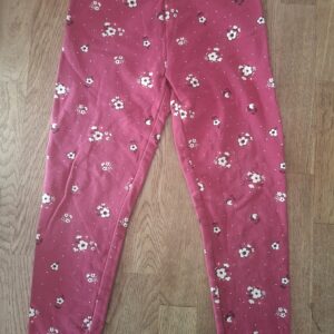 C&A legging donkerroze bloemetjes gevoerd maat 110