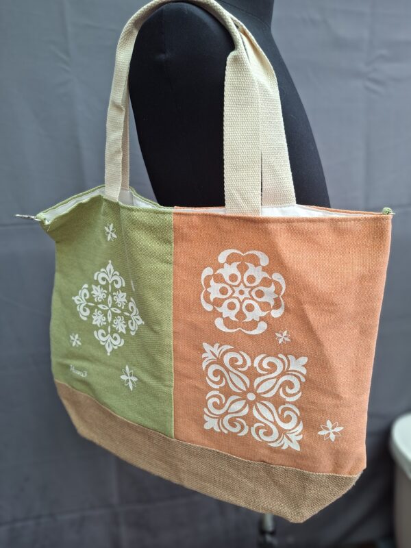 20260517_153903 14zero3 shopper set 2-delig groen/zalm Italiaans design