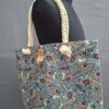 Juleeze beach bag / shopper lichtblauw paisley bloemenprintv