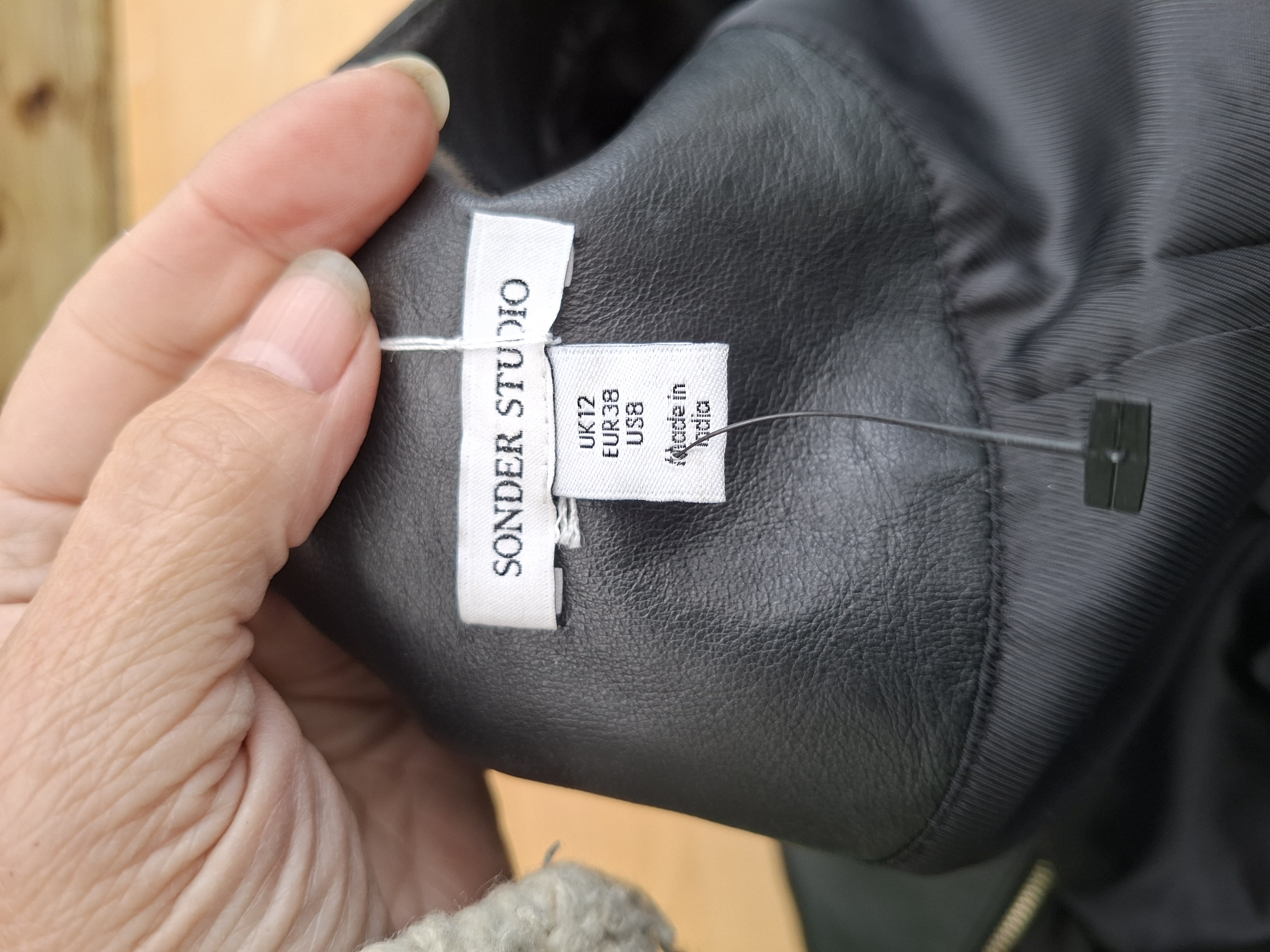 Sonder Studio lederen jurk zwart maat EU38 (UK12)