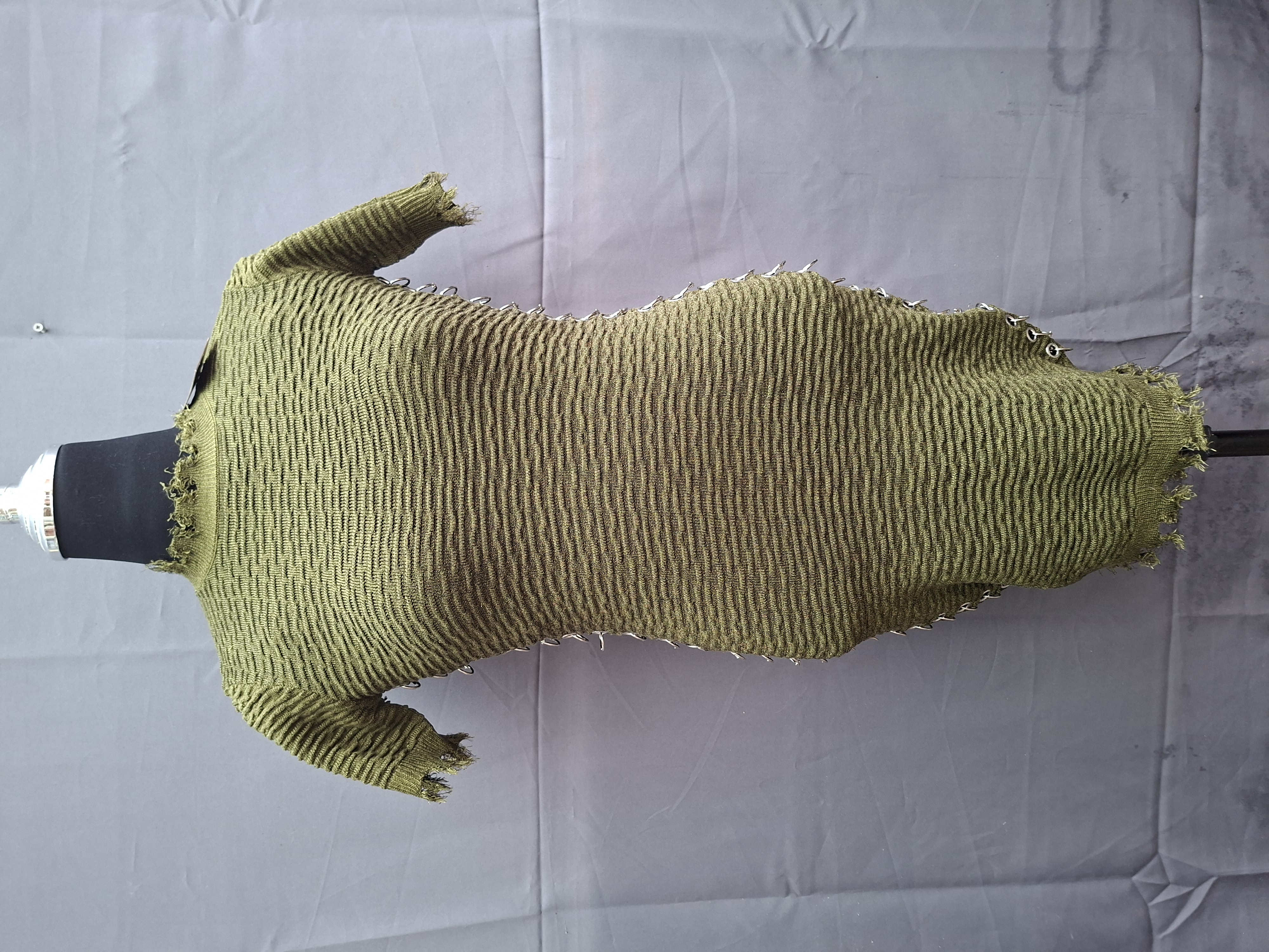 20260517_181337 Supertrash Dybra gebreide jurk olijfgroen maat M