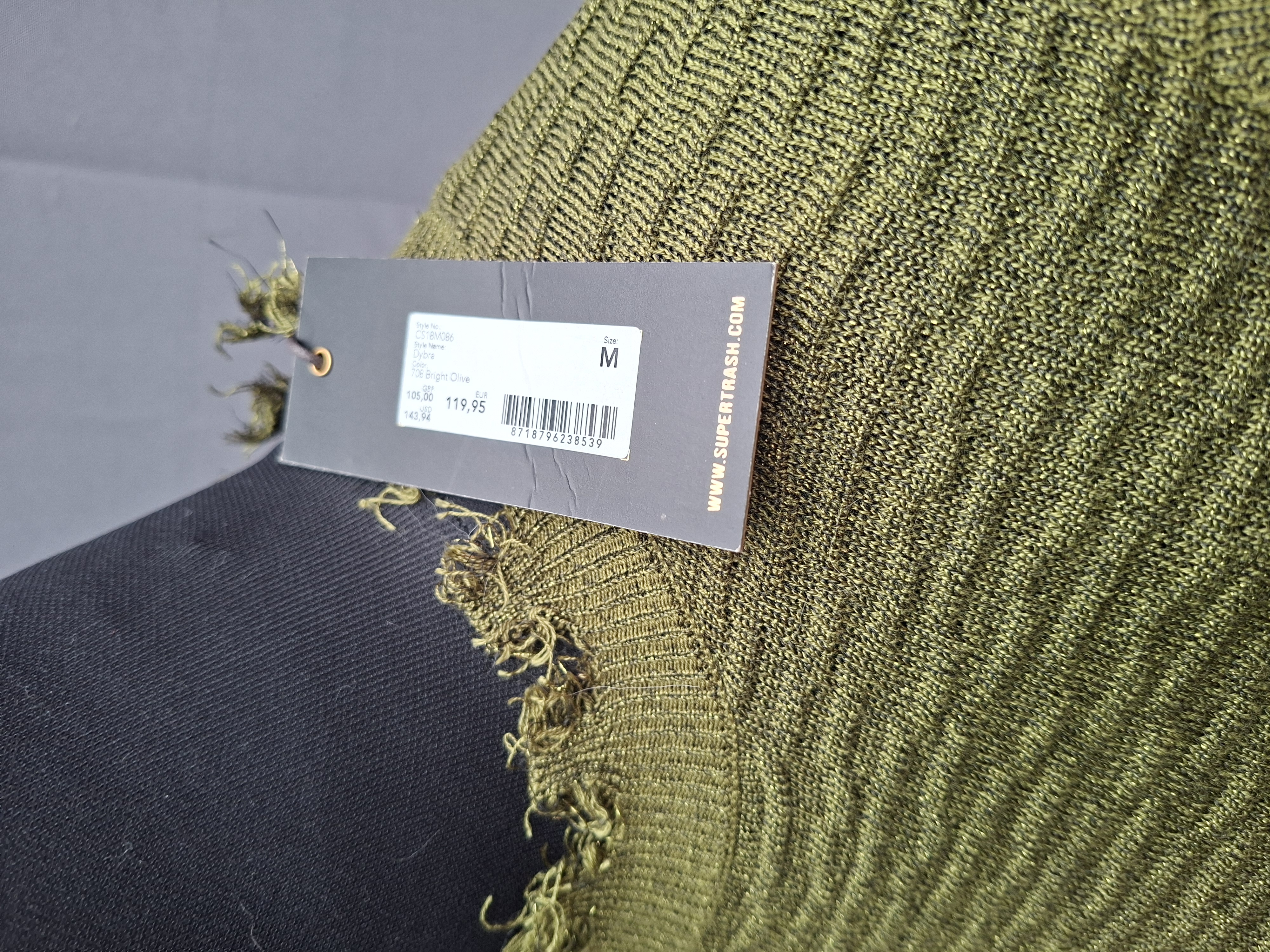 20260517_181345 Supertrash Dybra gebreide jurk olijfgroen maat M