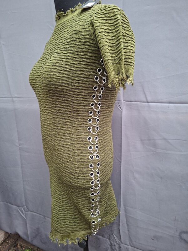 20260517_181349 Supertrash Dybra gebreide jurk olijfgroen maat M