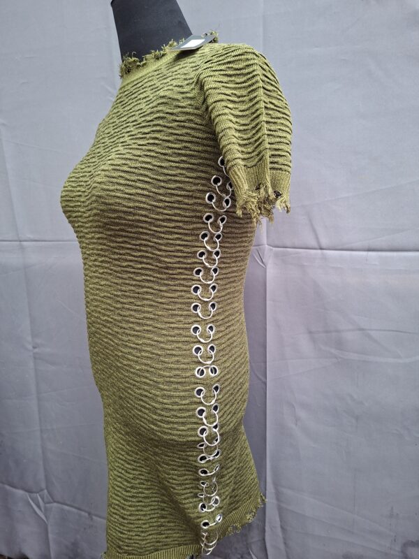 20260517_181350 Supertrash Dybra gebreide jurk olijfgroen maat M