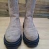 Suède boots taupe chunky zool rits maat 37