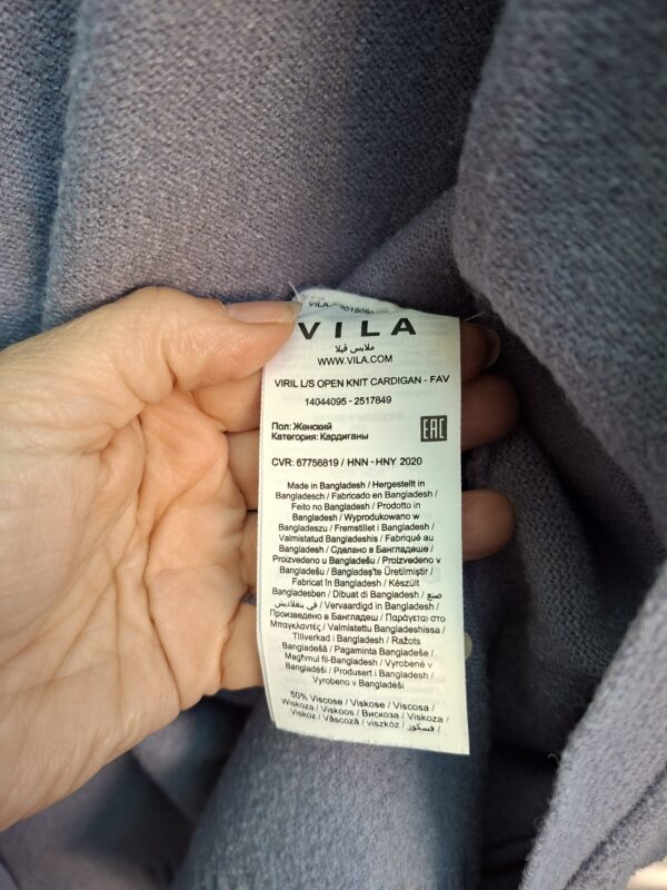 20260518_194908 Vila Viril open cardigan lavendel blauw/paars maat M