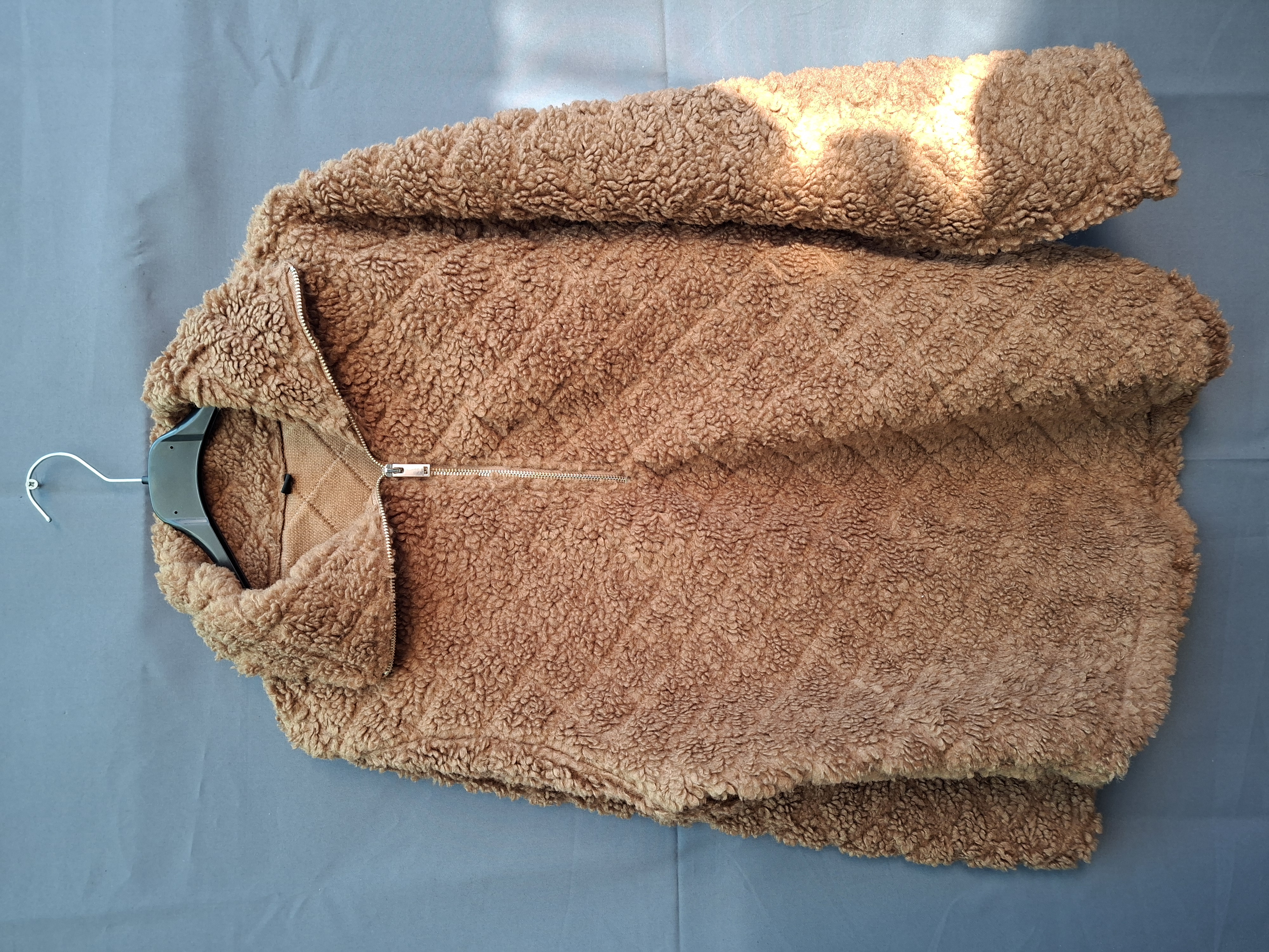 20260518_200226 Teddy fleece vest camel/cognac rits maat L/XL