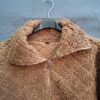 Teddy fleece vest camel/cognac rits maat L/XL