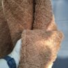 Teddy fleece vest camel/cognac rits maat L/XL