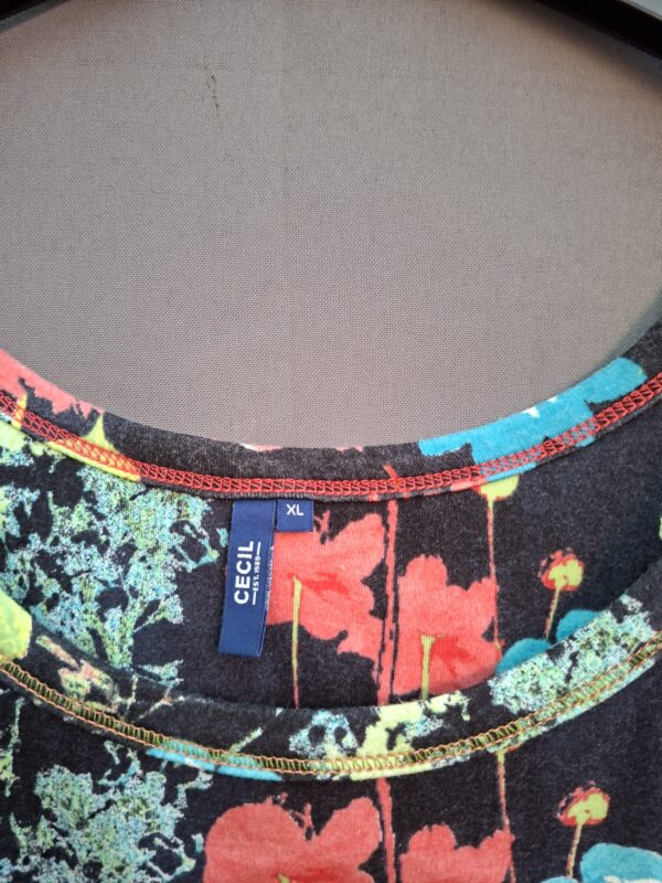 Cecil tanktop zwart bloemenprint maat XL