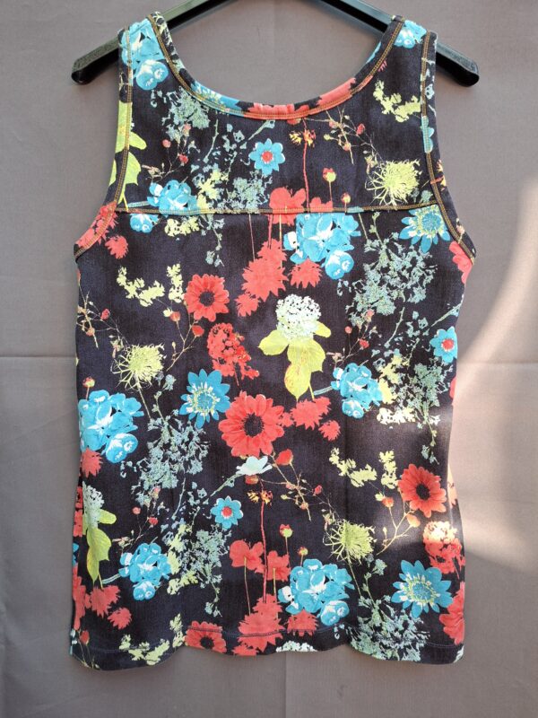 Cecil tanktop zwart bloemenprint maat XL