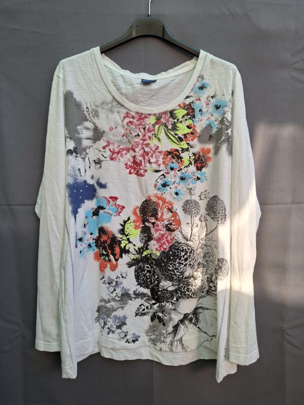 Cecil longsleeve wit bloemenprint maat XXL