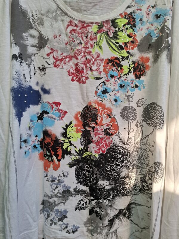 Cecil longsleeve wit bloemenprint maat XXL