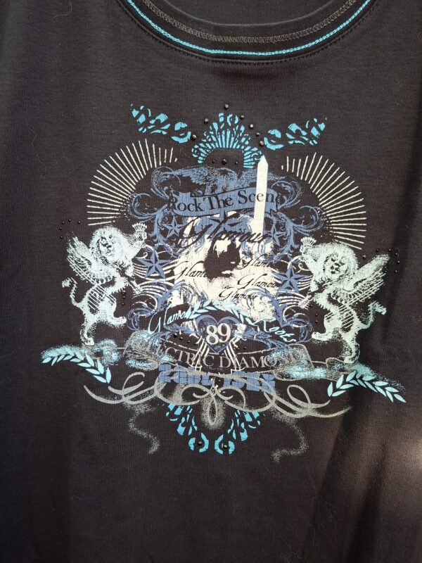 Cecil longsleeve zwart "Rock The Scene" print maat XL
