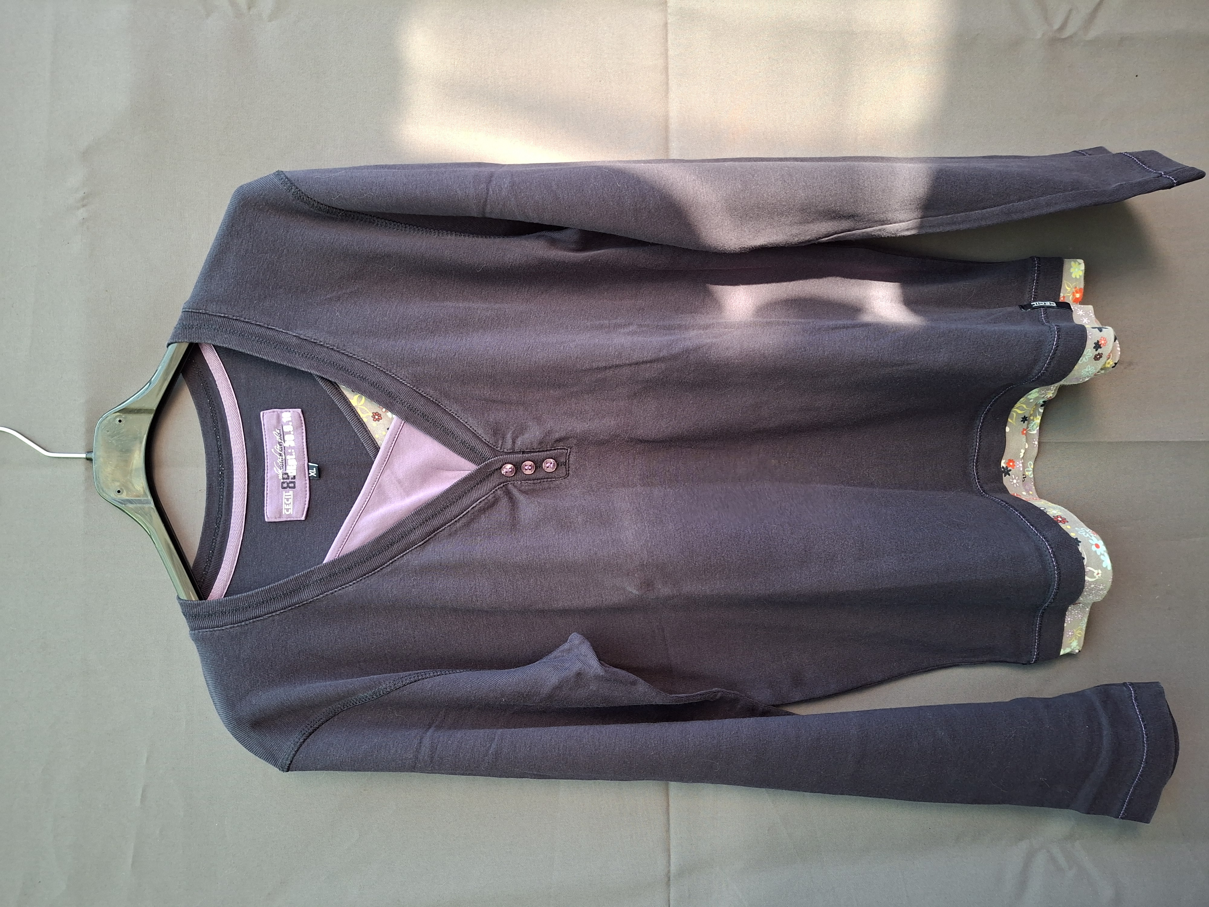 20260518_201038 Cecil longsleeve donkerpaars 2-in-1 look maat XL