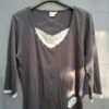 20260518_201133 Miss Etam La Romantica top taupe kant 3/4 mouw maat XL