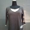 Miss Etam La Romantica top taupe kant 3/4 mouw maat XL