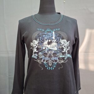 Cecil longsleeve zwart "Rock The Scene" print maat XL