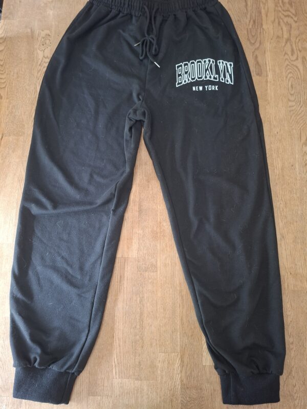 Shein joggingbroek zwart "Brooklyn New York" print maat L