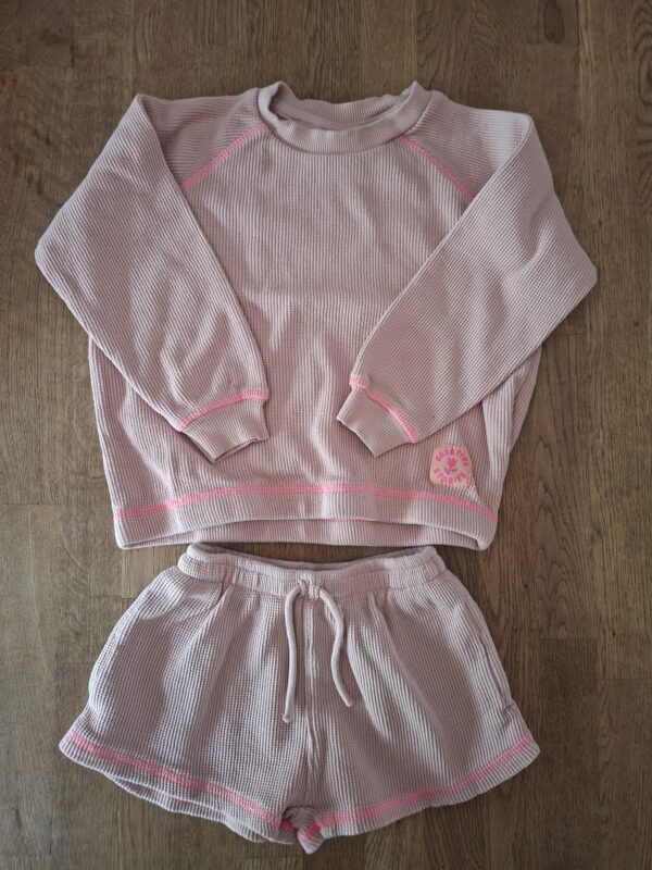 Zara setje roze sweater + short maat 104