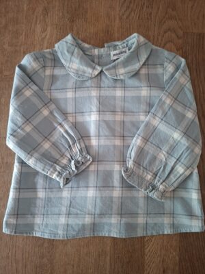 Micolino blouse lichtblauw ruit maat 68