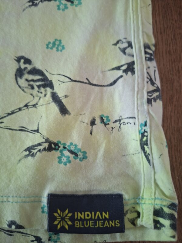 Indian Blue Jeans t-shirt lime groen vogelprint maat 176