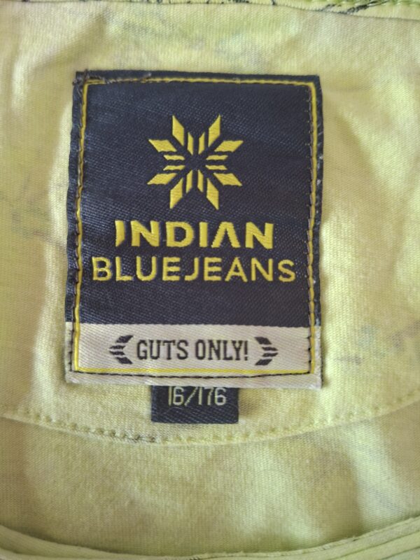 Indian Blue Jeans t-shirt lime groen vogelprint maat 176