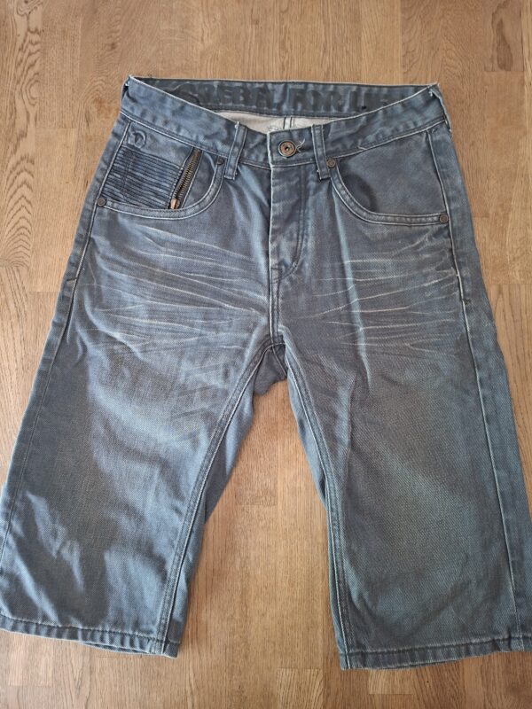 CoolCat jeans short grijs-blauw tapered fit maat W28