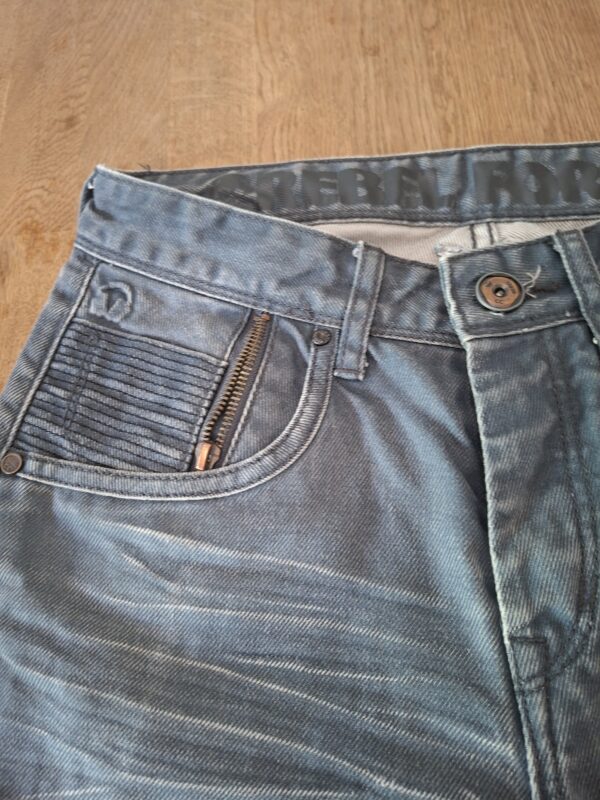 CoolCat jeans short grijs-blauw tapered fit maat W28
