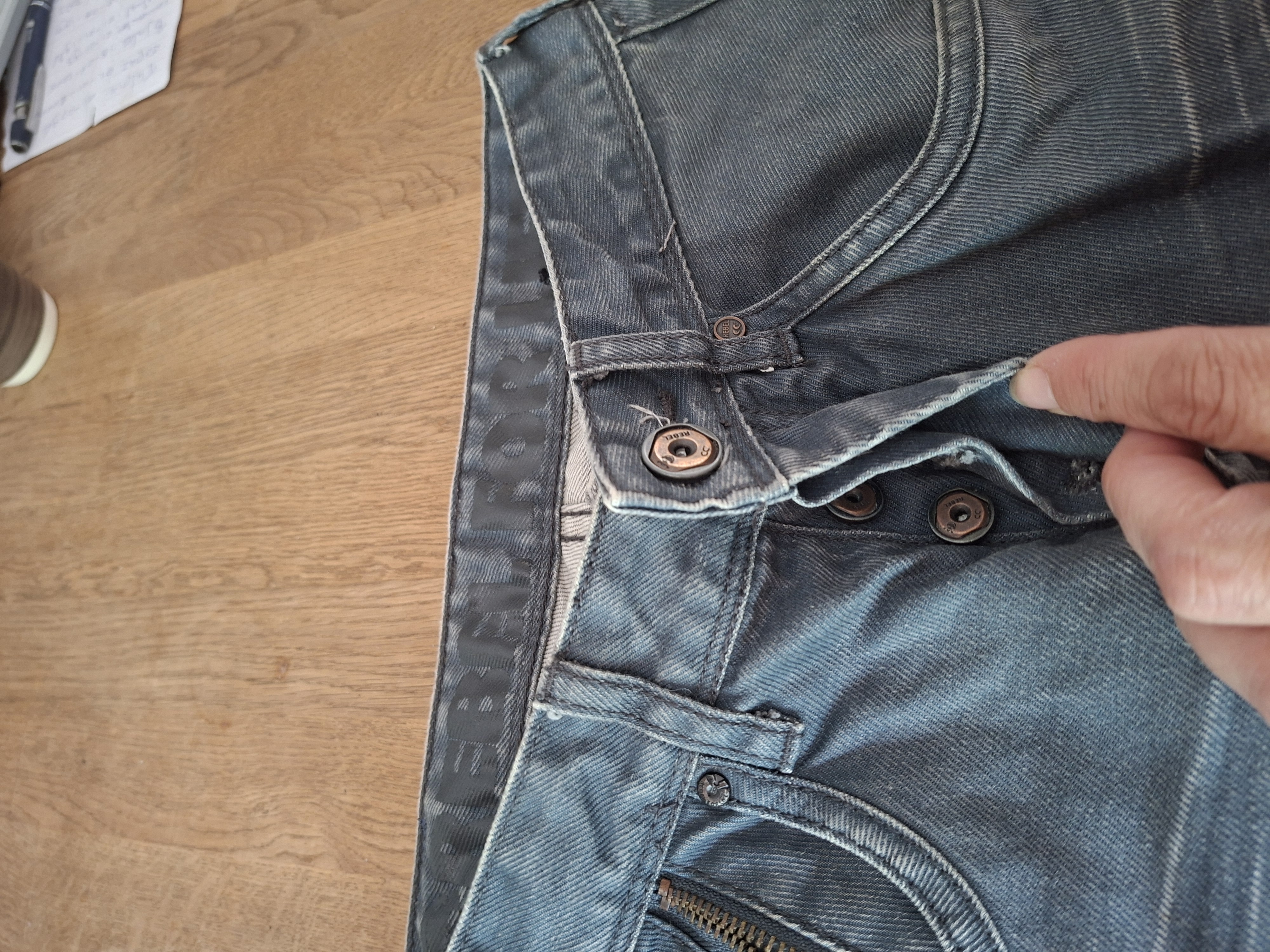 CoolCat jeans short grijs-blauw tapered fit maat W28