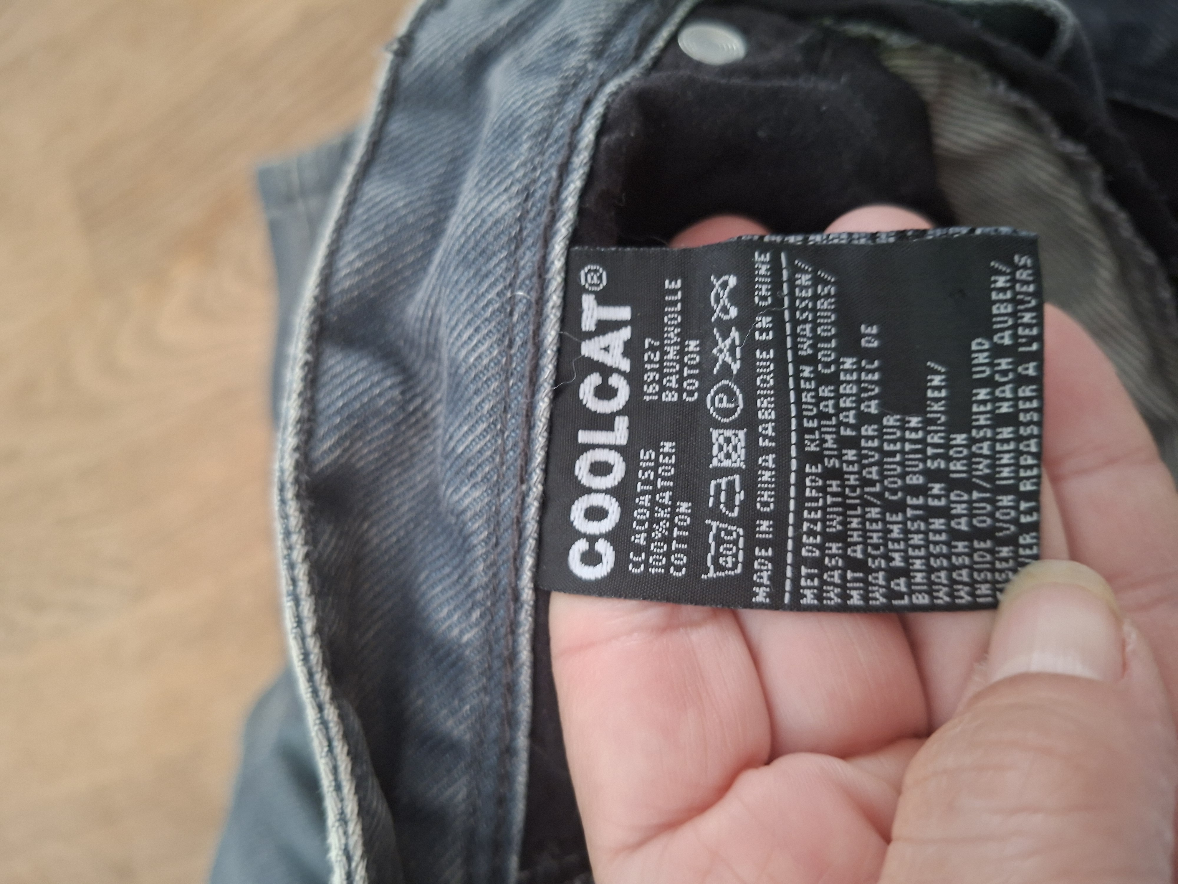 CoolCat jeans short grijs-blauw tapered fit maat W28