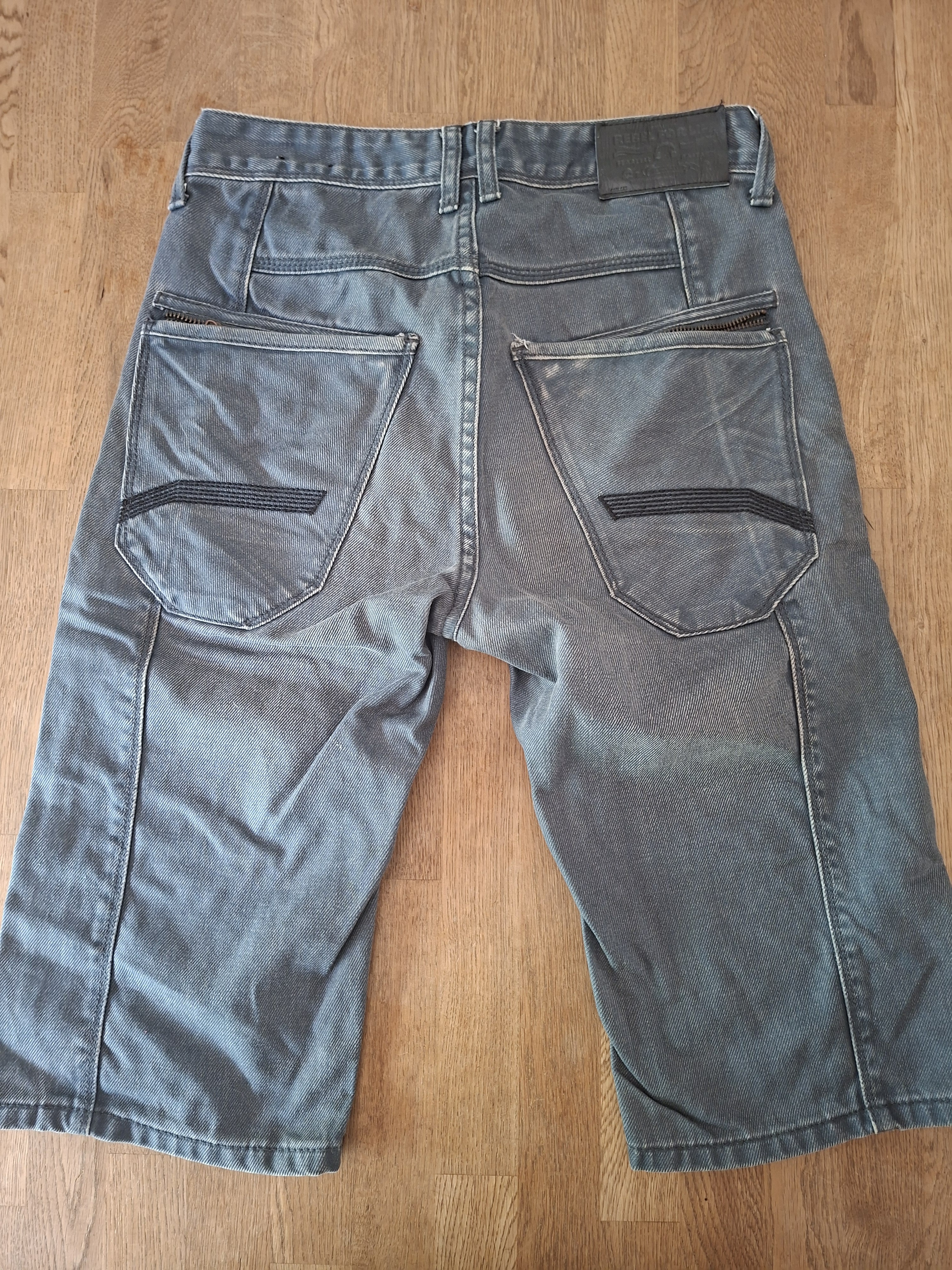 CoolCat jeans short grijs-blauw tapered fit maat W28
