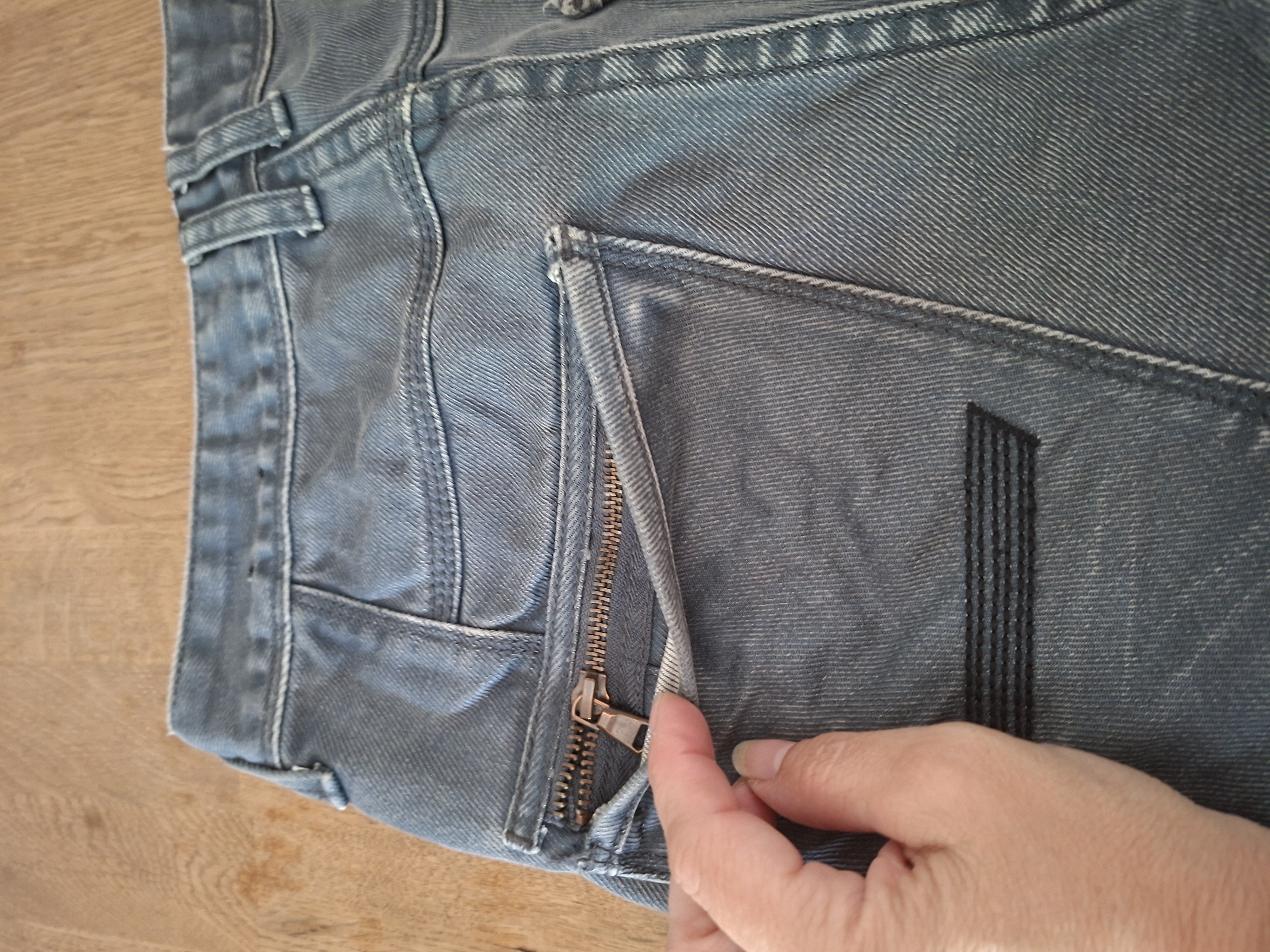 CoolCat jeans short grijs-blauw tapered fit maat W28