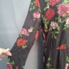 bpc bonprix collection midi-jurk zwart met bloemenprint