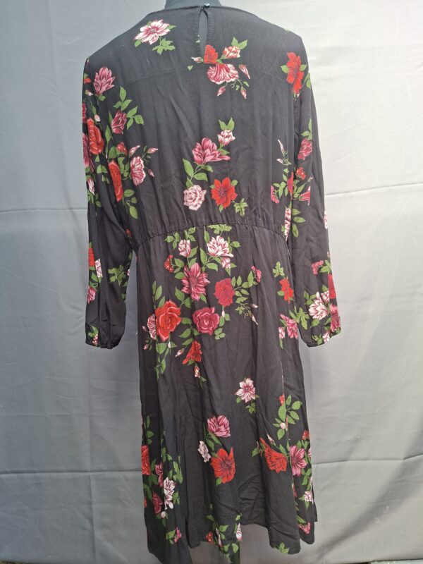 bpc bonprix collection midi-jurk zwart met bloemenprint
