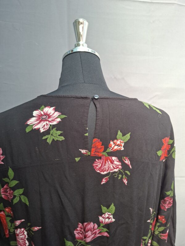 bpc bonprix collection midi-jurk zwart met bloemenprint