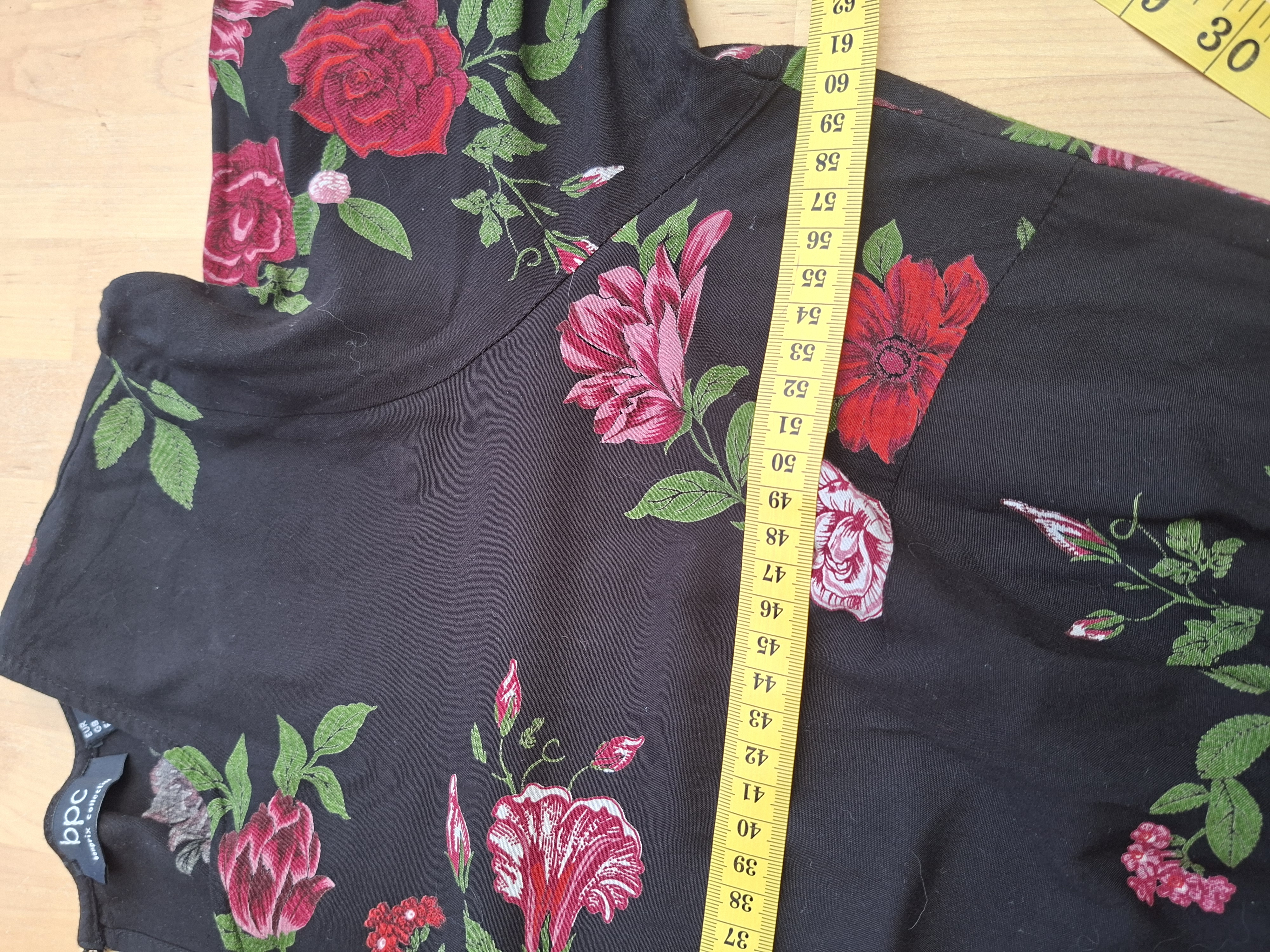 bpc bonprix collection midi-jurk zwart met bloemenprint