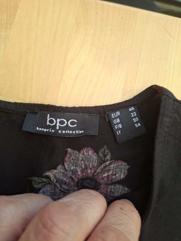 bpc bonprix collection midi-jurk zwart met bloemenprint