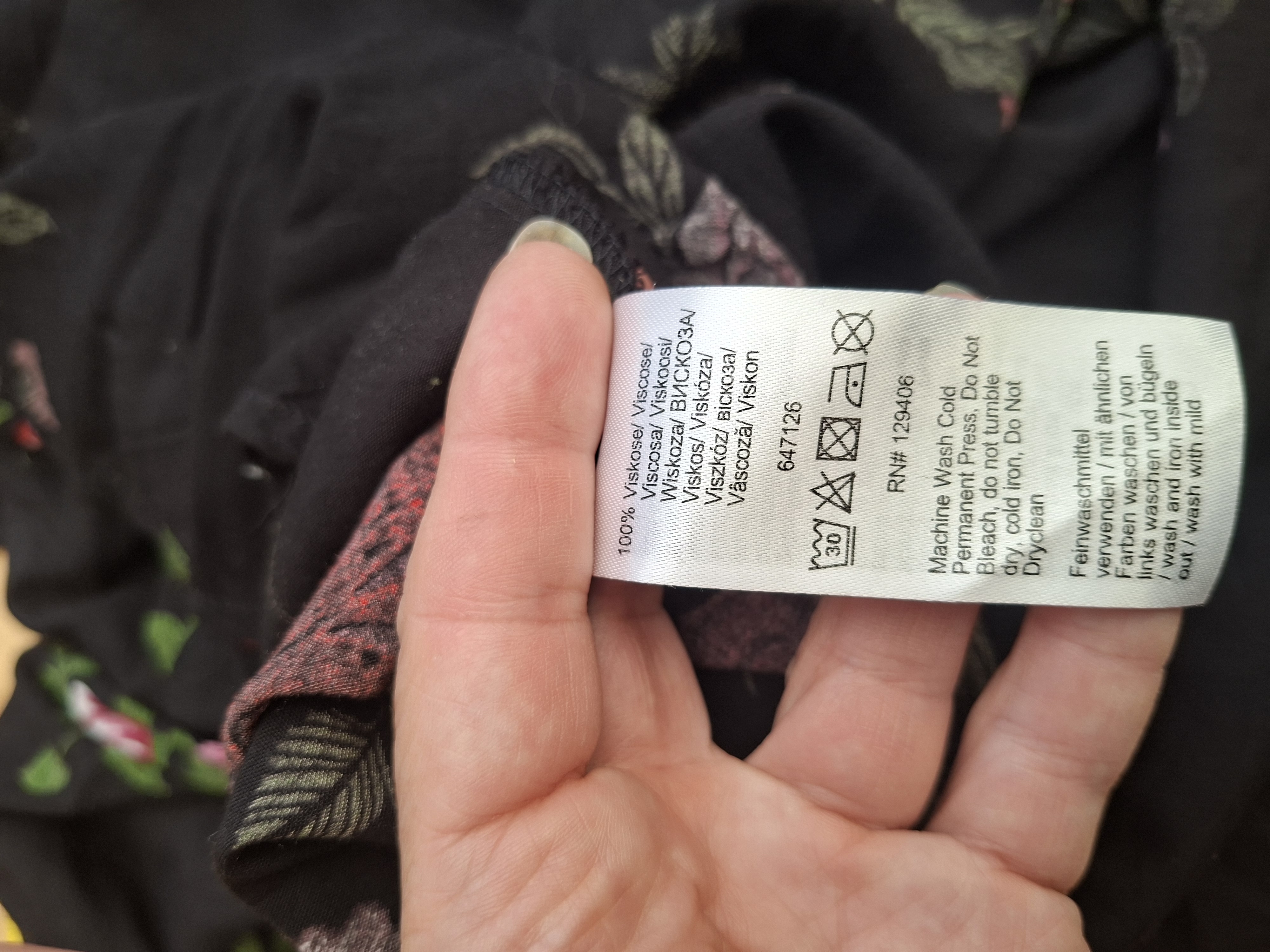 bpc bonprix collection midi-jurk zwart met bloemenprint