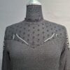 Musthaves by Elja midi-jurk zwart met kant en stippen
