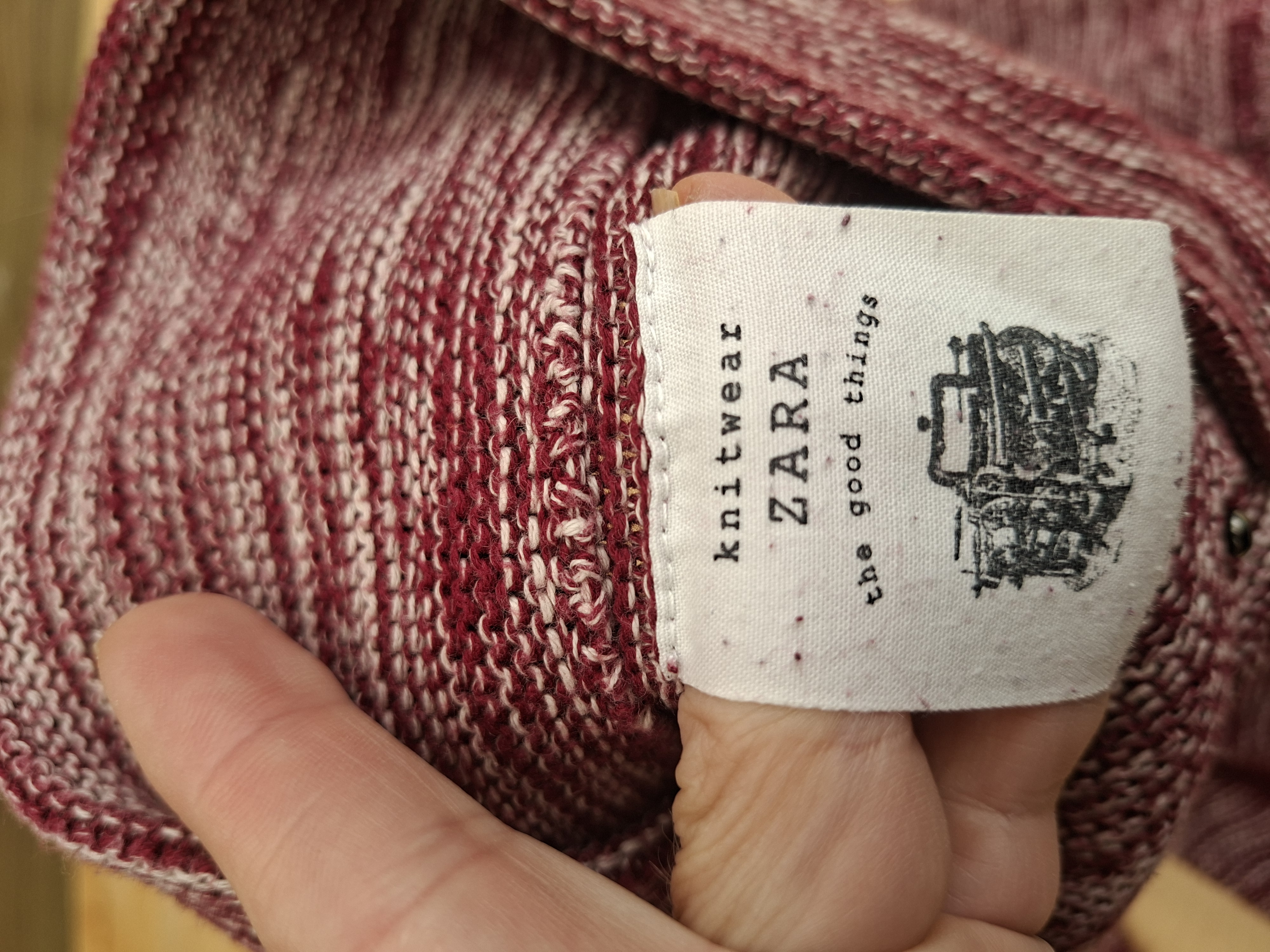 Zara Knitwear trui bordeaux gemêleerd