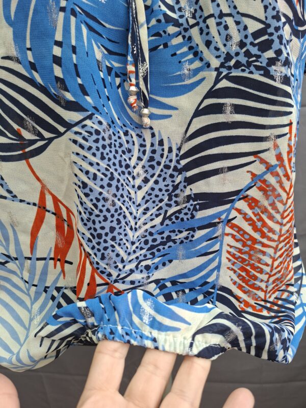 City Life blouse tropische print blauw/oranje