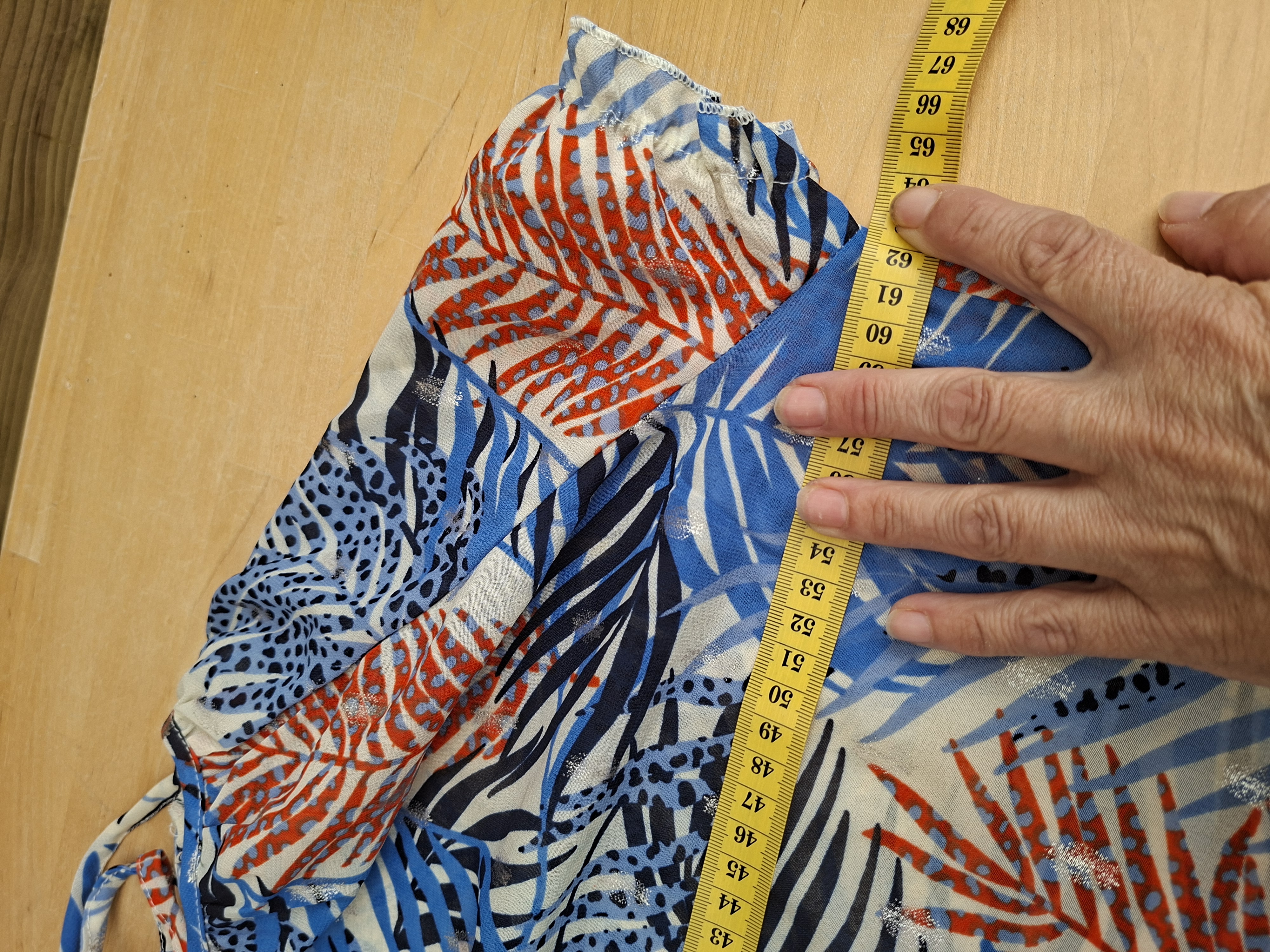 City Life blouse tropische print blauw/oranje
