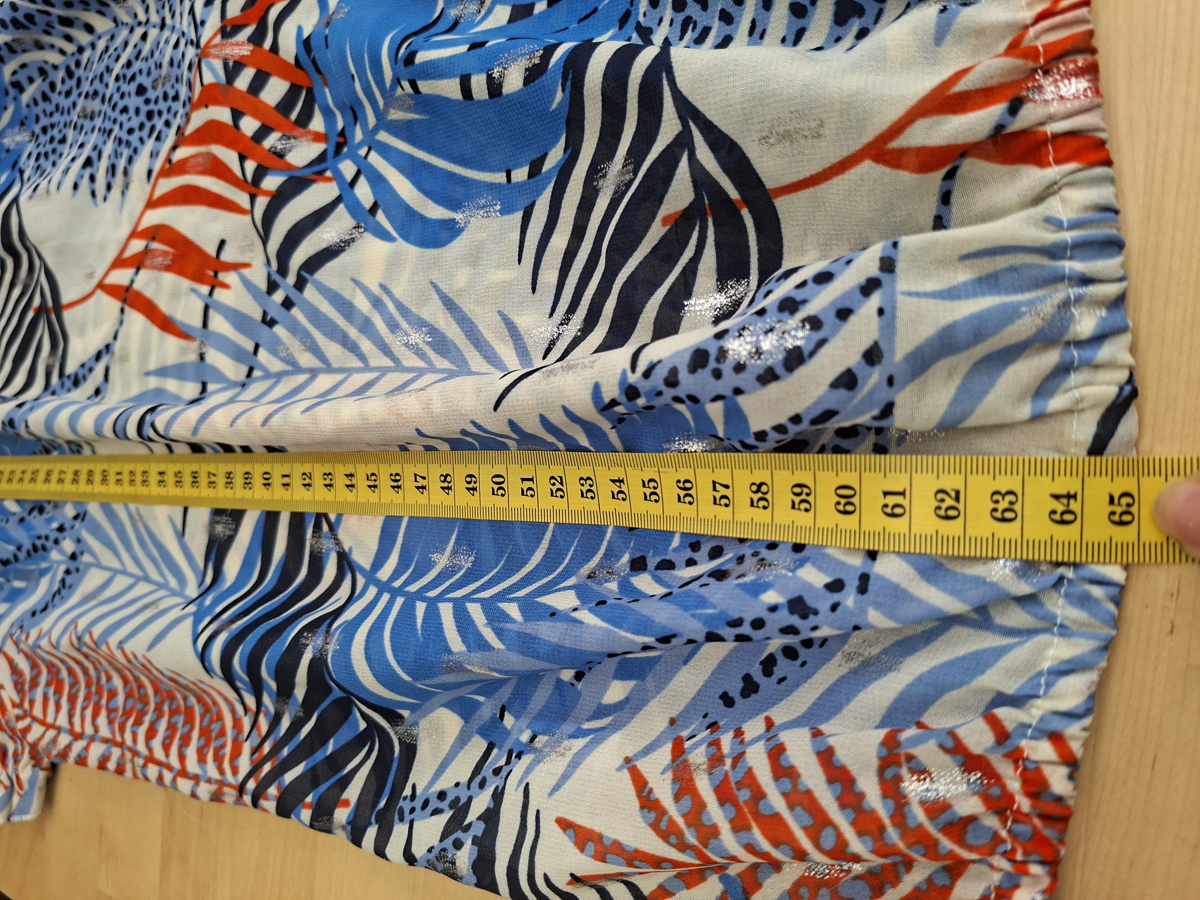 City Life blouse tropische print blauw/oranje