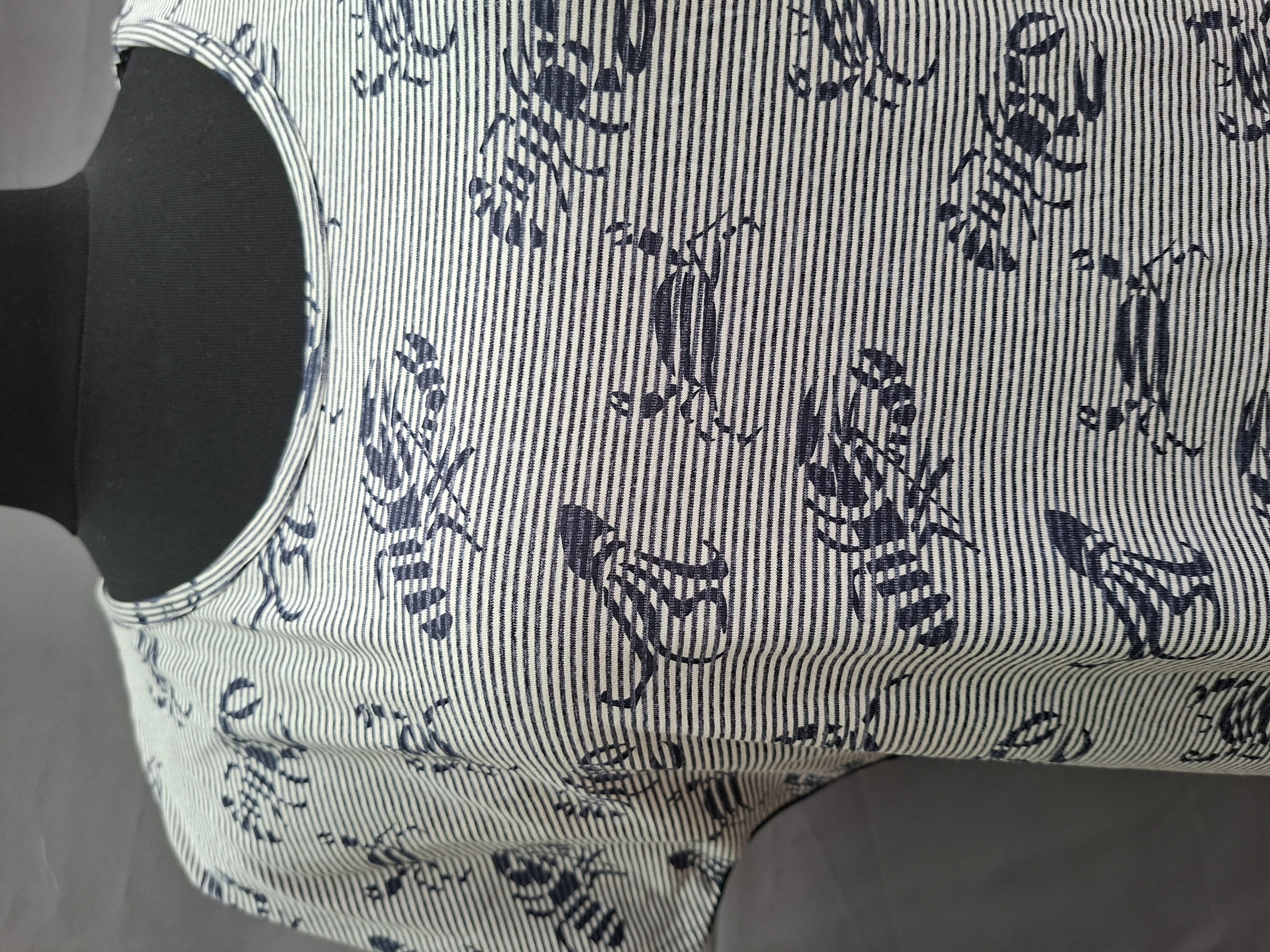 So Soire de Luxe top wit/navy gestreept kreeftenprint