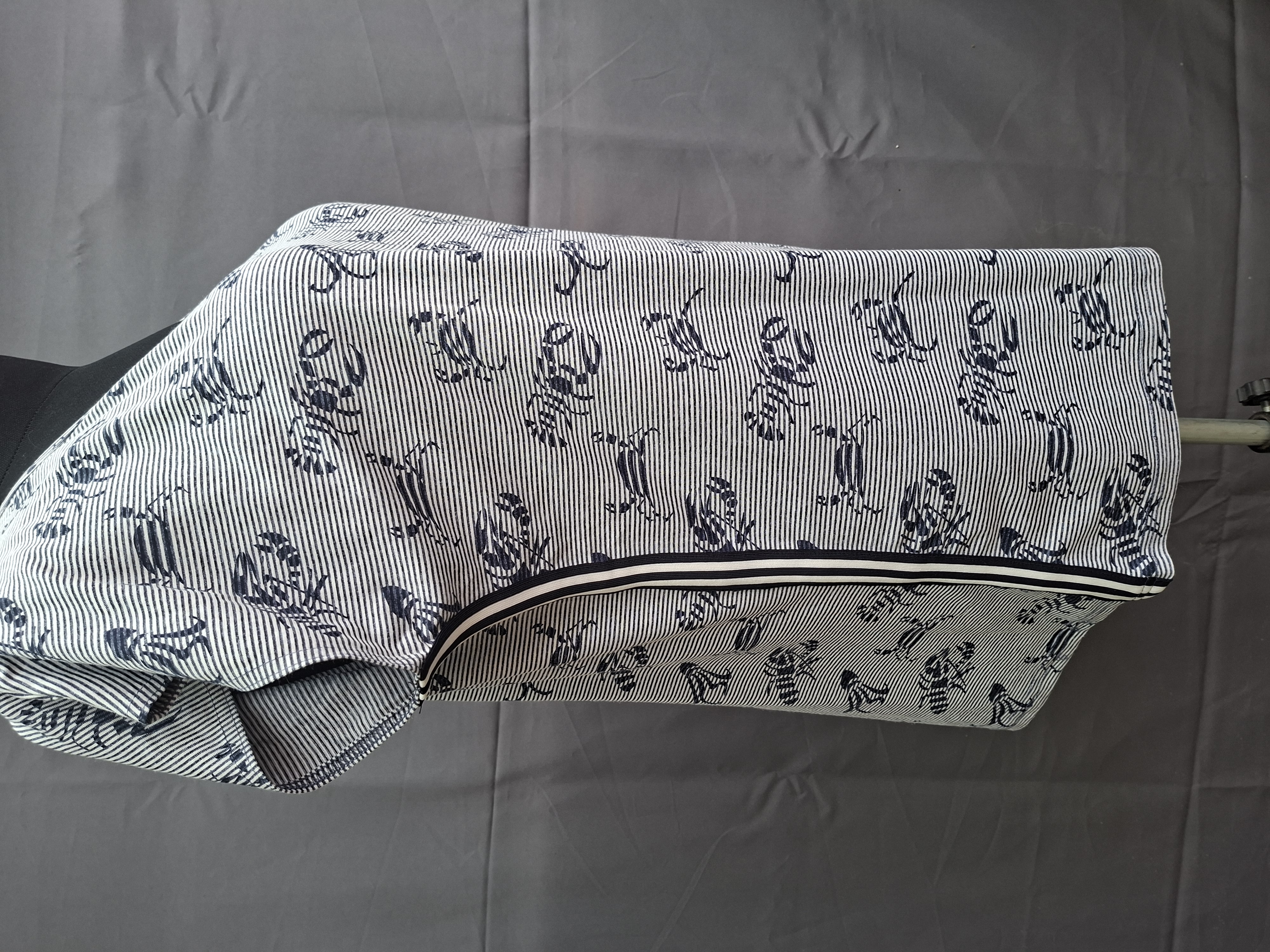 So Soire de Luxe top wit/navy gestreept kreeftenprint